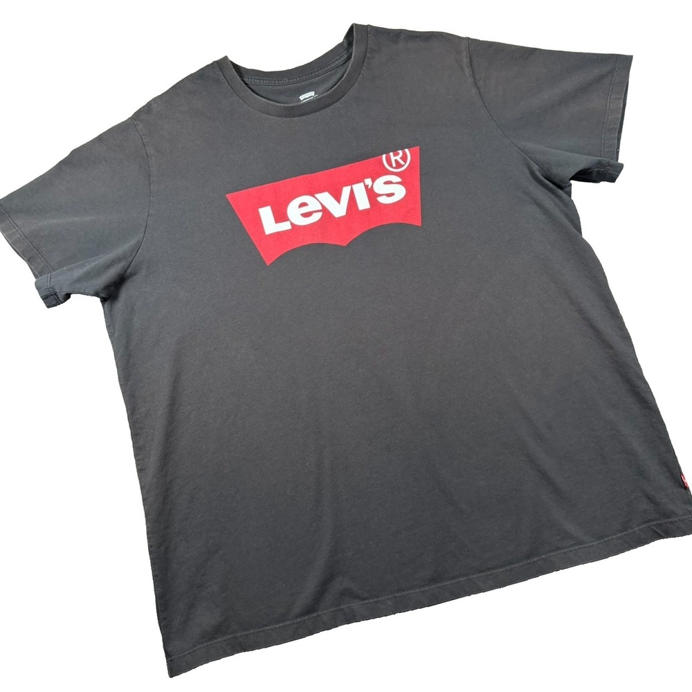 Levi's Men's Black Standard Fit Batwing Logo Graphic T-Shirt Cotton Size XL